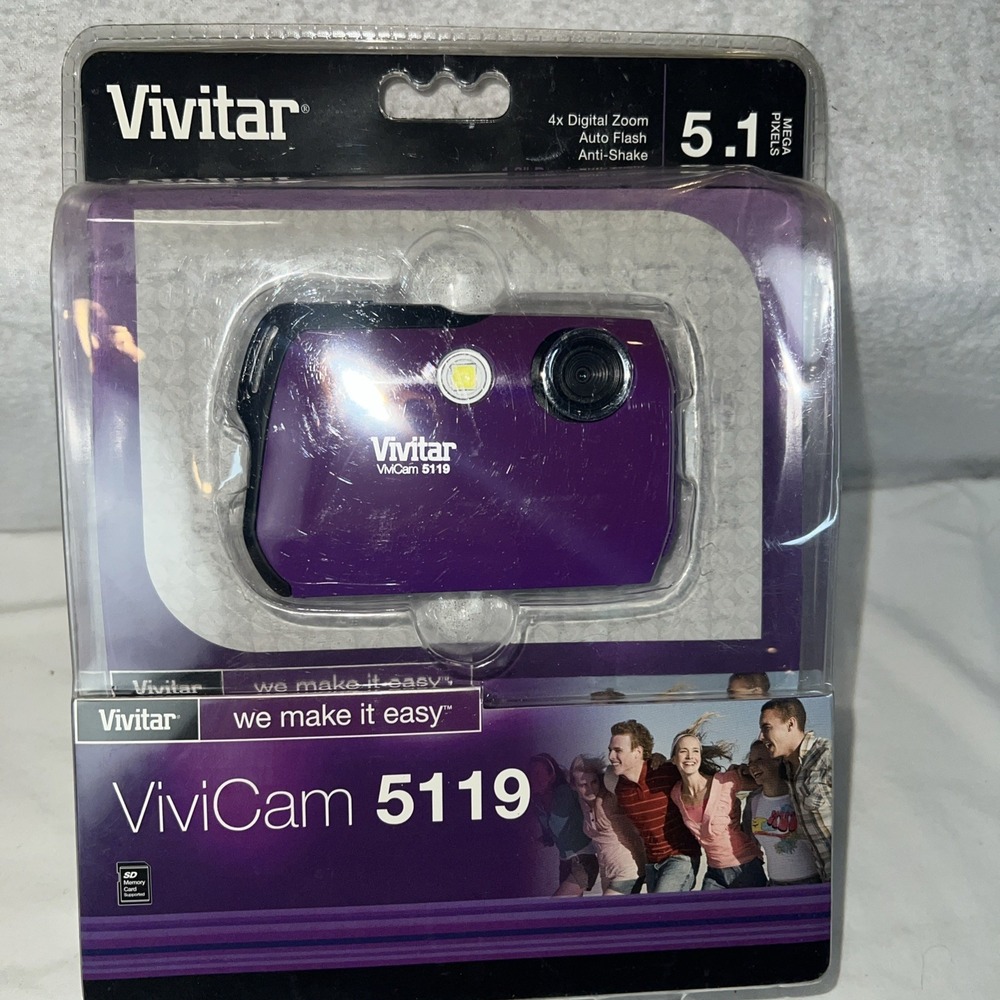 Vivitar Vivicam 5119 5.1 Mega Pixels Compact Digital Camera Purpl Factory Sealed